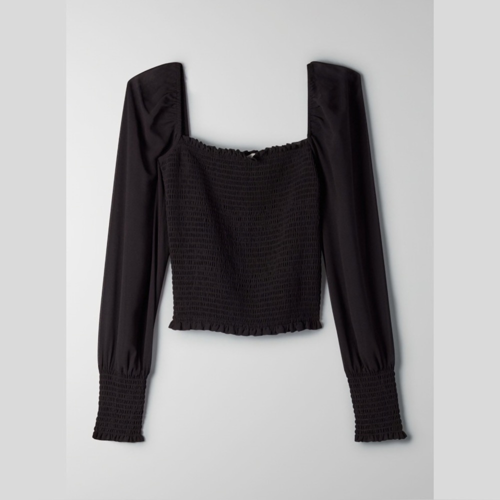 Aritzia Wilfred Saga Blouse (Black)